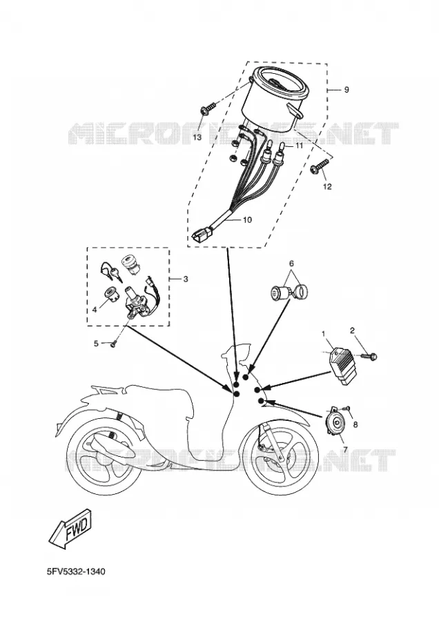 ELECTRISCH 1 Yamaha SCOOTER 50 2003 FLIPPER  YH50 FLIPPER
