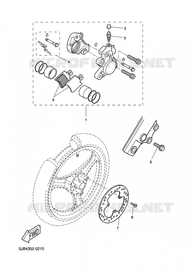 REMKLAUW VOOR Yamaha SCOOTER 50 2003 FLIPPER  YH50 FLIPPER