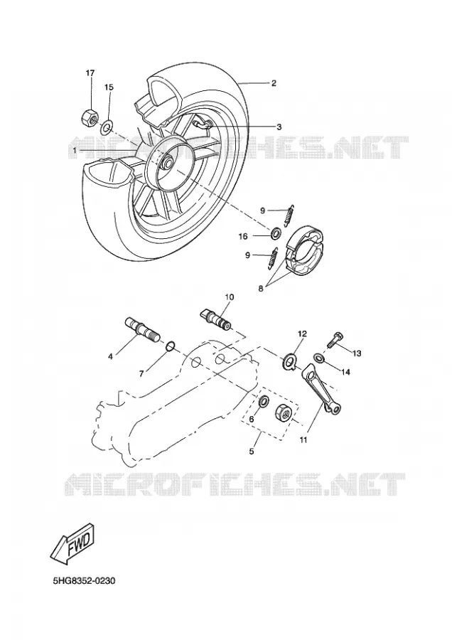 ACHTERWIEL Yamaha SCOOTER 50 2003 ROCKET  CW50RSP POWER ROCKET