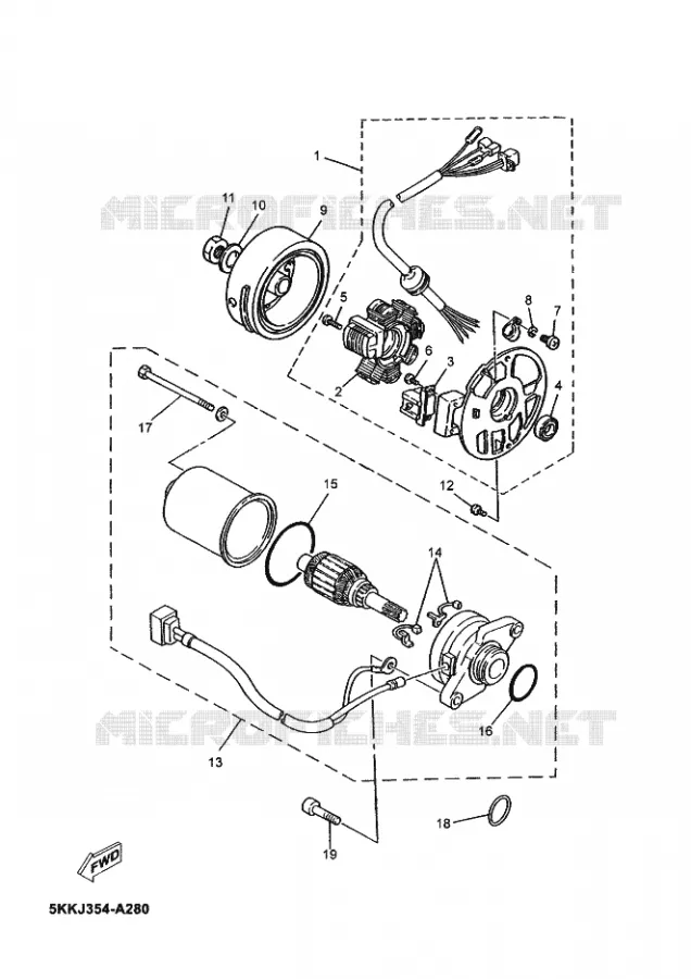 DYNAMO Yamaha SCOOTER 100 2003 OVETTO  YN100 OVETTO 100