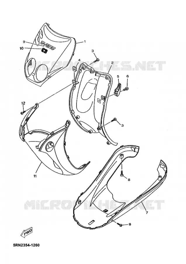 BEENSCHERM Yamaha SCOOTER 50 2003 OVETTO  YN50 OVETTO