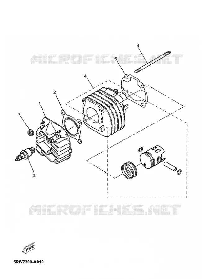 CILINDER Yamaha SCOOTER 50 2003 OVETTO  YN50 OVETTO
