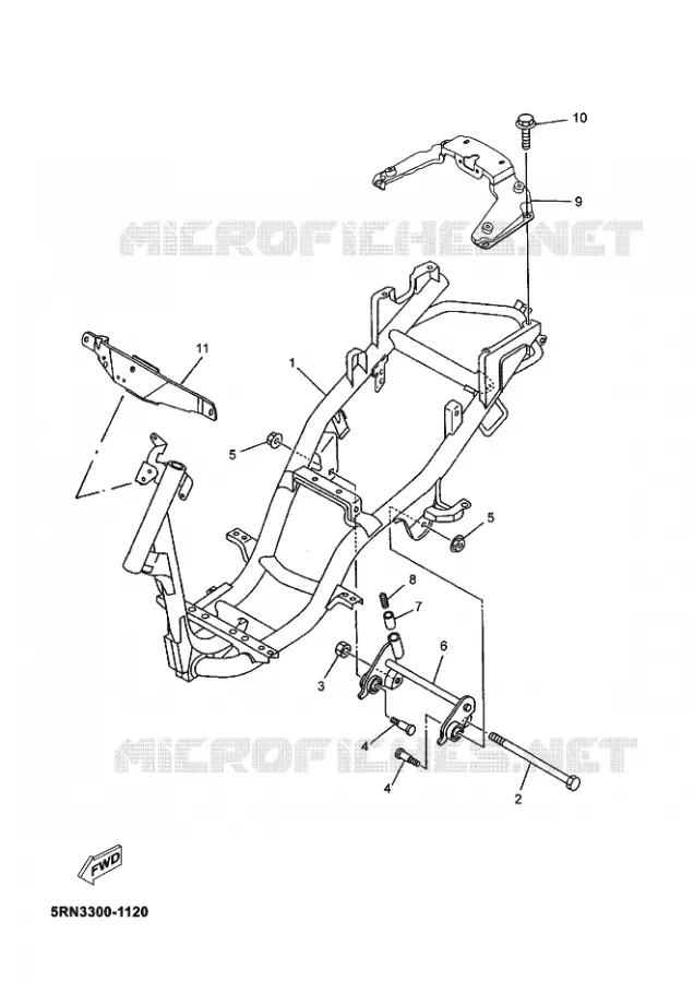 FRAME Yamaha SCOOTER 50 2003 OVETTO  YN50 OVETTO
