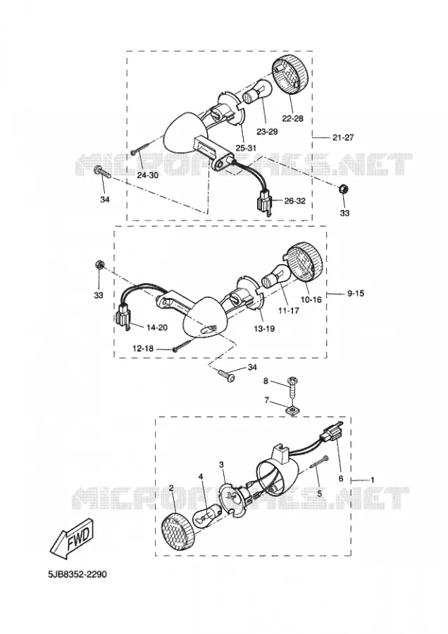KNIPPERLICHT Yamaha SCOOTER 50 2002 FLIPPER  YH50 FLIPPER