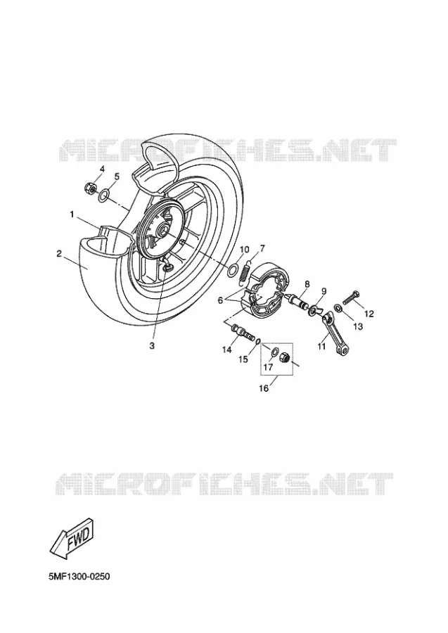 ACHTERWIEL Yamaha SCOOTER 125 2002 DOODO  XN125 DOODO