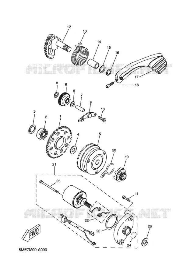 STARTMOTOR Yamaha SCOOTER 100 2002 NITRO  YQ100 NITRO 100
