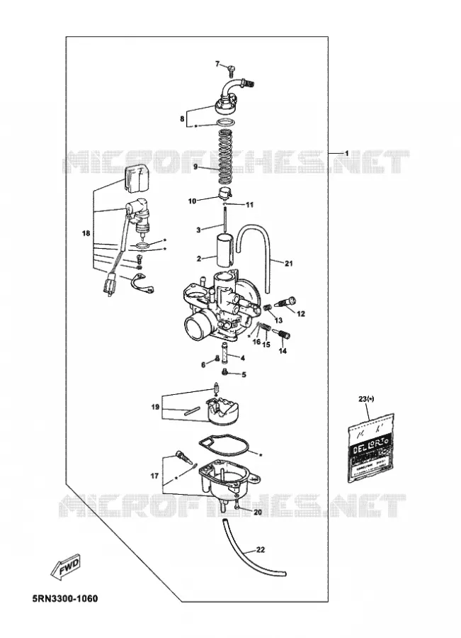 CARBURATEUR  Yamaha SCOOTER 50 2002 OVETTO  YN50 OVETTO