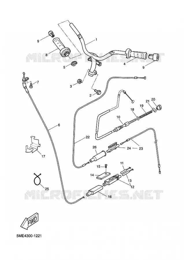 STUUR / KABEL Yamaha SCOOTER 100 2002 NITRO  YQ100