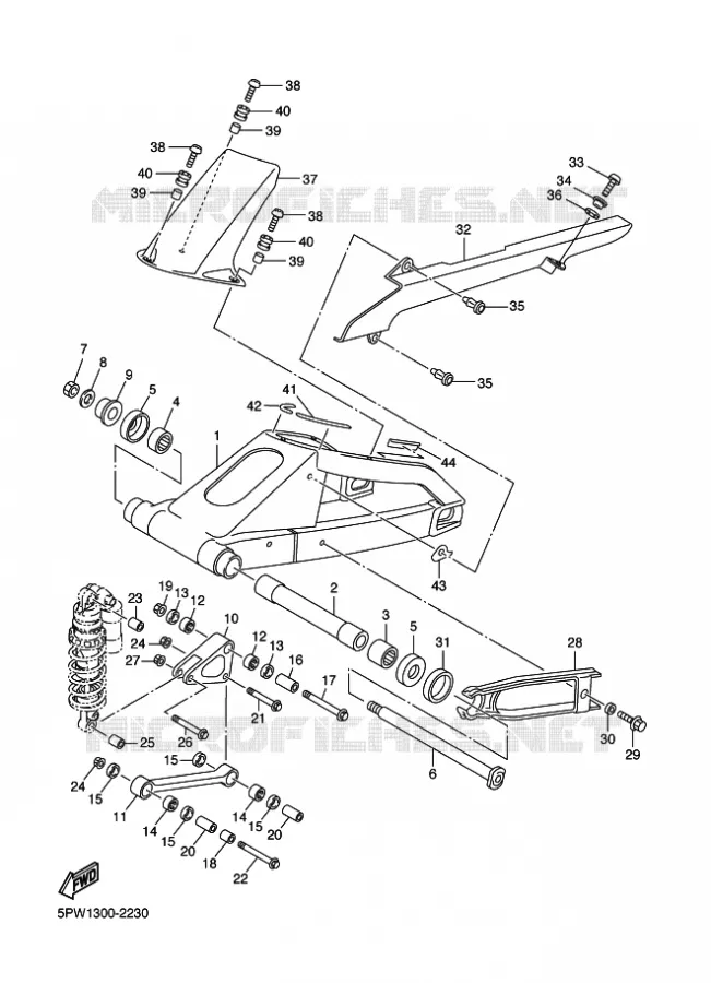 ACHTERBRUG Yamaha MOTO 1000 2002 R1  YZF-R1 R1