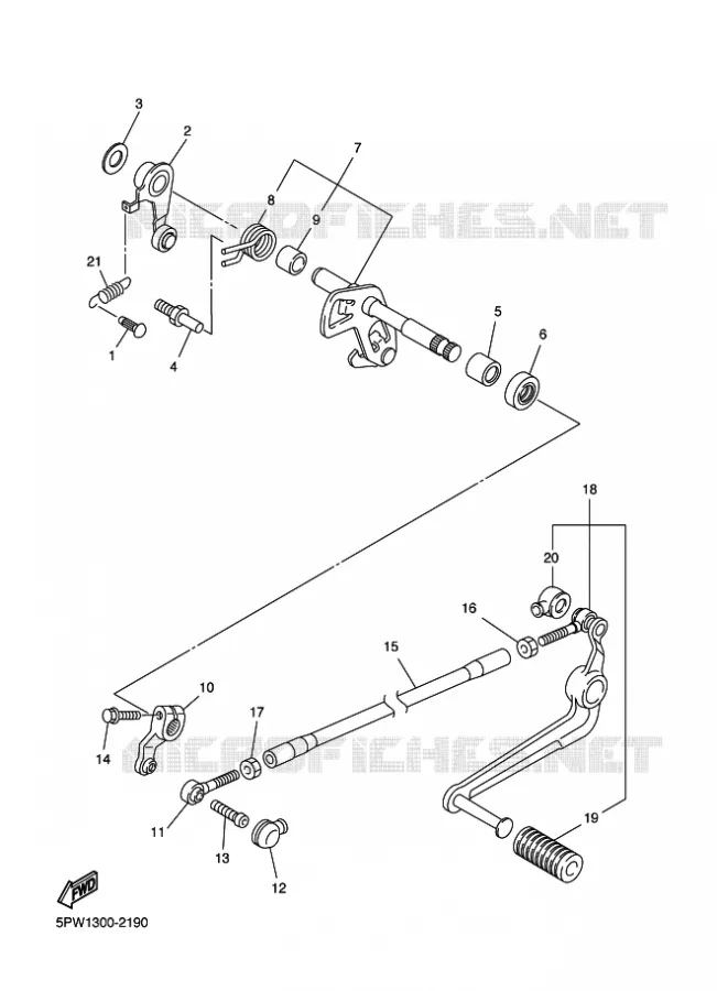 SCHAKEL STANG / PEDAAL Yamaha MOTO 1000 2002 R1  YZF-R1 R1