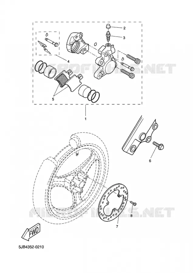 REMKLAUW VOOR Yamaha SCOOTER 50 2001 FLIPPER  YH50 FLIPPER
