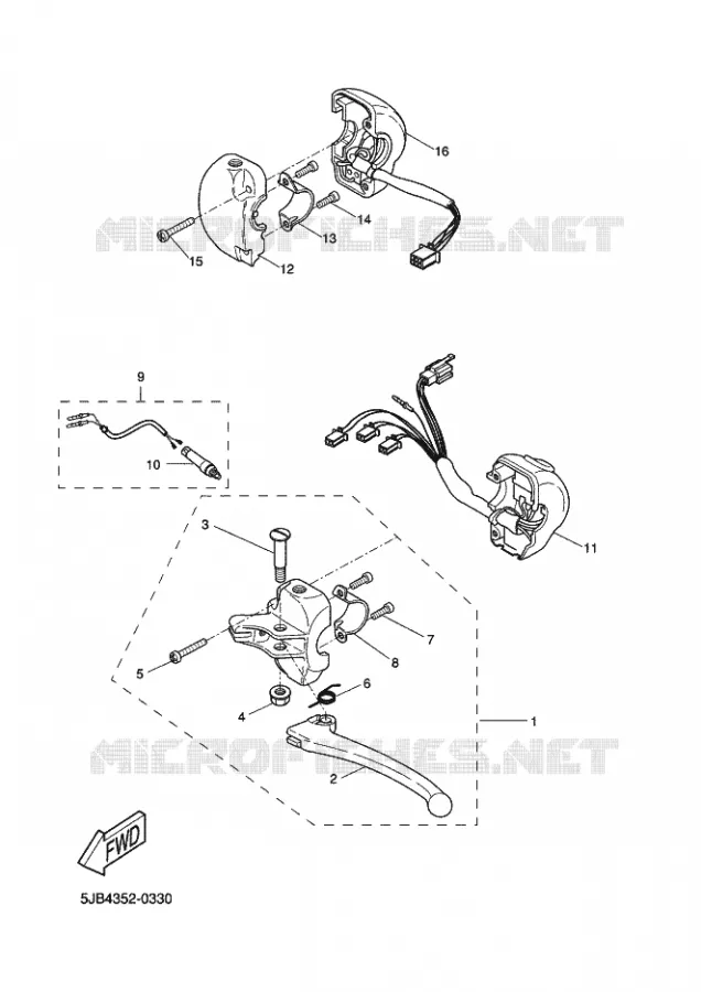 STUURSCHAKELAAR / HEVEL Yamaha SCOOTER 50 2001 FLIPPER  YH50 FLIPPER