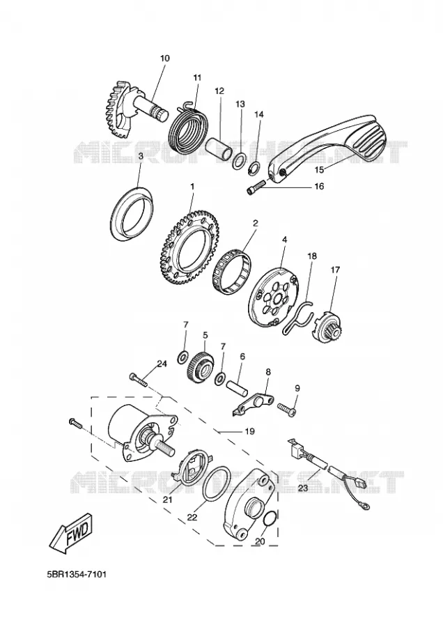 STARTMOTOR Yamaha SCOOTER 50 2001 NITRO F1  YQ50L NITRO / F1