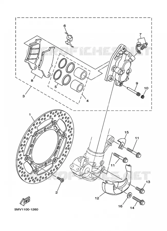 REMKLAUW VOOR Yamaha MOTO 250 2001 WRF  WR250F