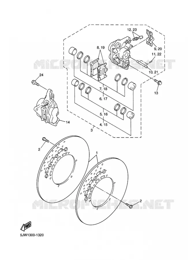 REMKLAUW VOOR Yamaha MOTO 1300 2001 FJR  FJR1300