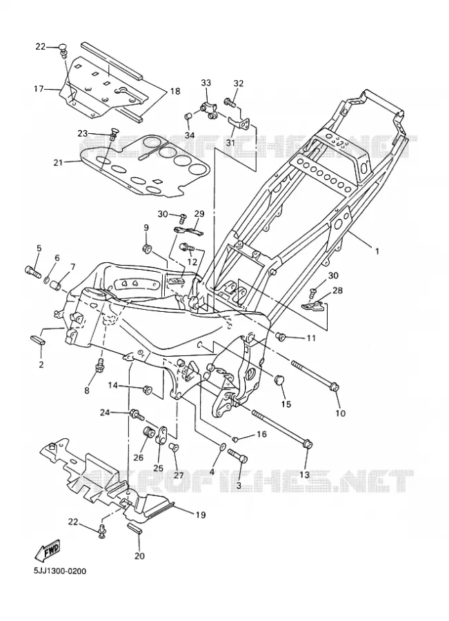FRAME Yamaha MOTO 1000 2001 R1  YZF-R1 R1