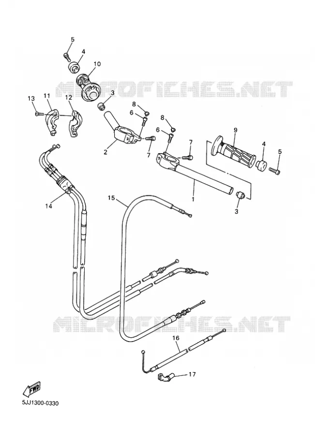 STUUR / KABEL Yamaha MOTO 1000 2001 R1  YZF-R1 R1