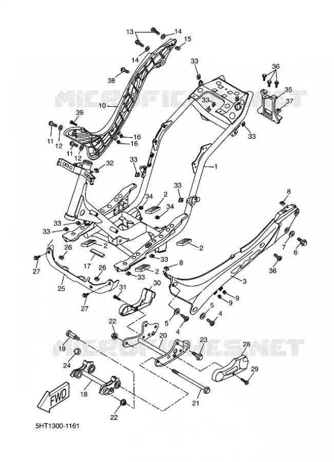 FRAME Yamaha SCOOTER 125 2001 THUNDER  XQ125 THUNDER