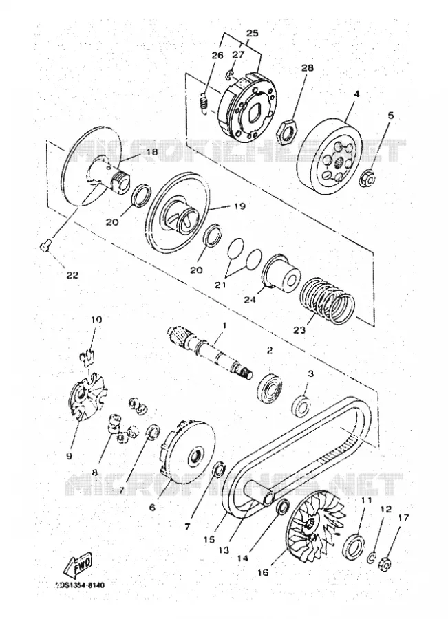 STARTMOTOR KOPPELINGS Yamaha SCOOTER 125 2000 SKYLINER  YP125E SKYLINER
