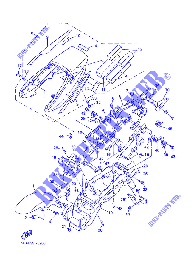 SPATBORD voor Yamaha XJR1300SP 2000