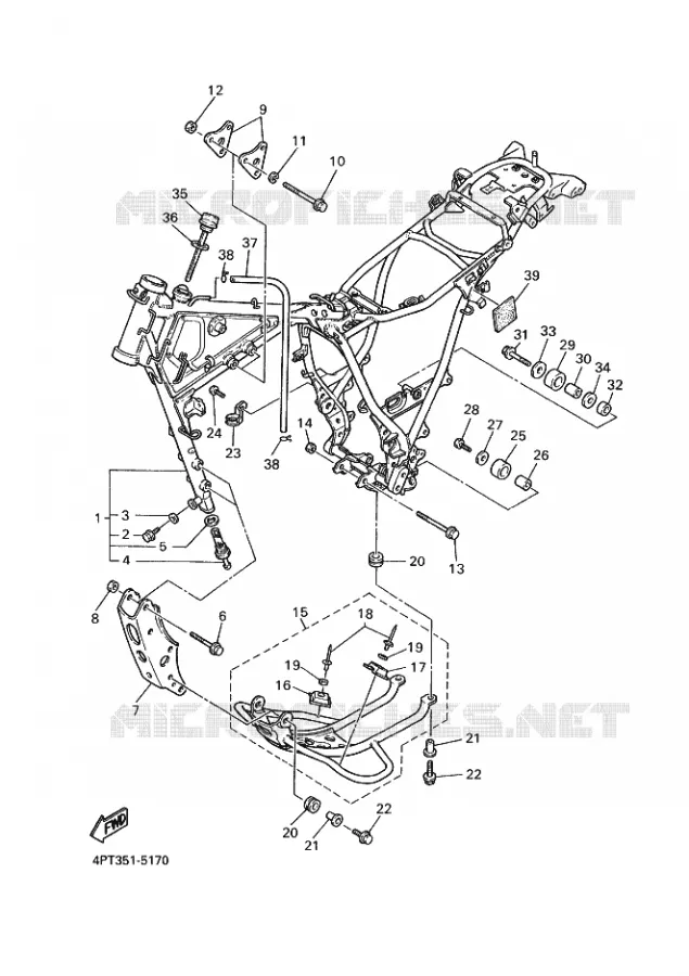 FRAME Yamaha MOTO 600 2000 XTE  XT600E