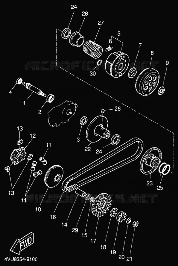 STARTMOTOR KOPPELINGS Yamaha SCOOTER 50 1999 BW'S  CW50