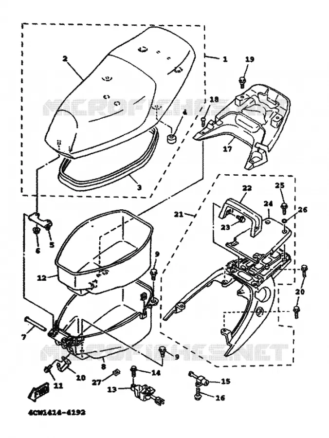 ZADEL / BAGAGE REK Yamaha SCOOTER 125 1999 FLAME R  XC125TR FLAME R