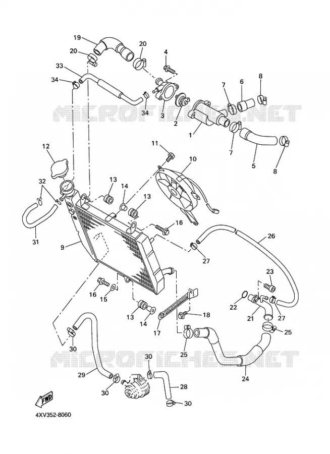 RADIATEUR / SLANG Yamaha MOTO 1000 1999 R1  YZF-R1 R1