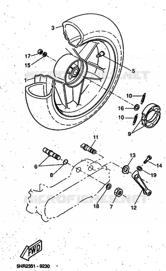 ACHTERWIEL Yamaha SCOOTER 50 1999 ROCKET  CW50RSP