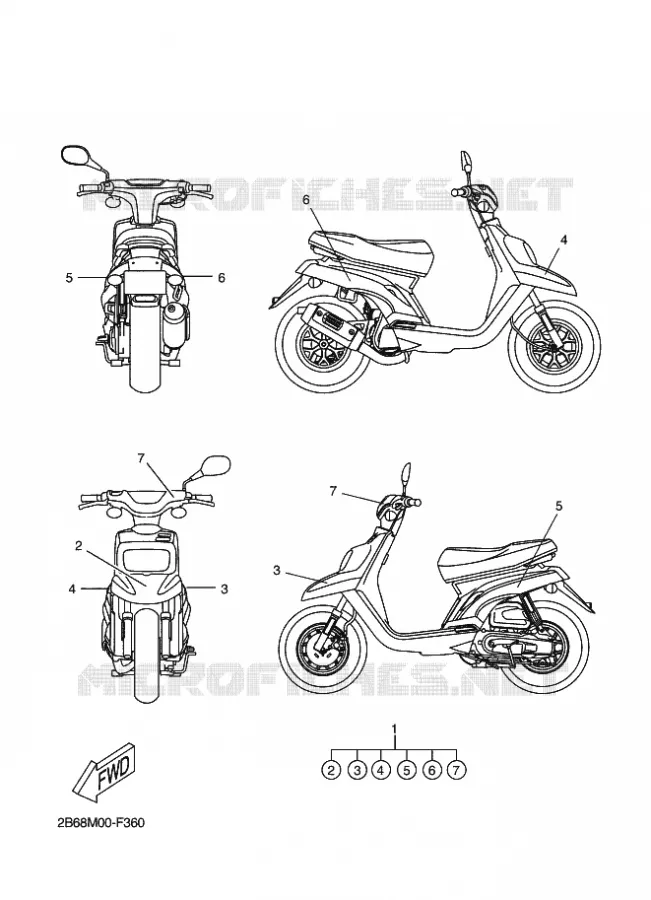 STICKER Yamaha SCOOTER 50 2007 BOOSTER  CW50L