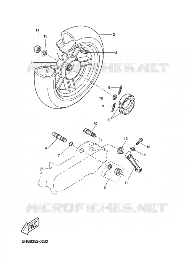 ACHTERWIEL Yamaha SCOOTER 50 2005 ROCKET  CW50RSP POWER ROCKET