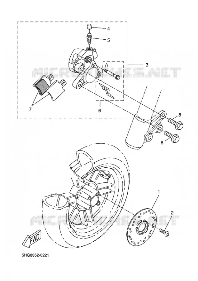 REMKLAUW VOOR Yamaha SCOOTER 50 2005 ROCKET  CW50RSP POWER ROCKET