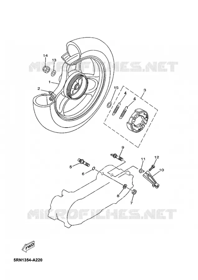 ACHTERWIEL Yamaha SCOOTER 50 2005 OVETTO  YN50 OVETTO 50