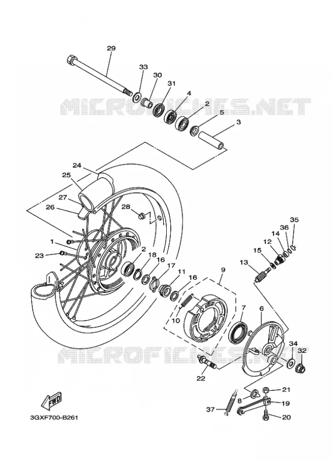 WIEL VOOR 2 Yamaha MOTO 200 2008 AG  AG200F