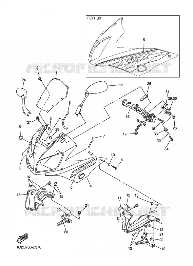 KAP 1 Yamaha MOTO 1000 2005 FAZER  FZS1000 FZS1000T FZ1