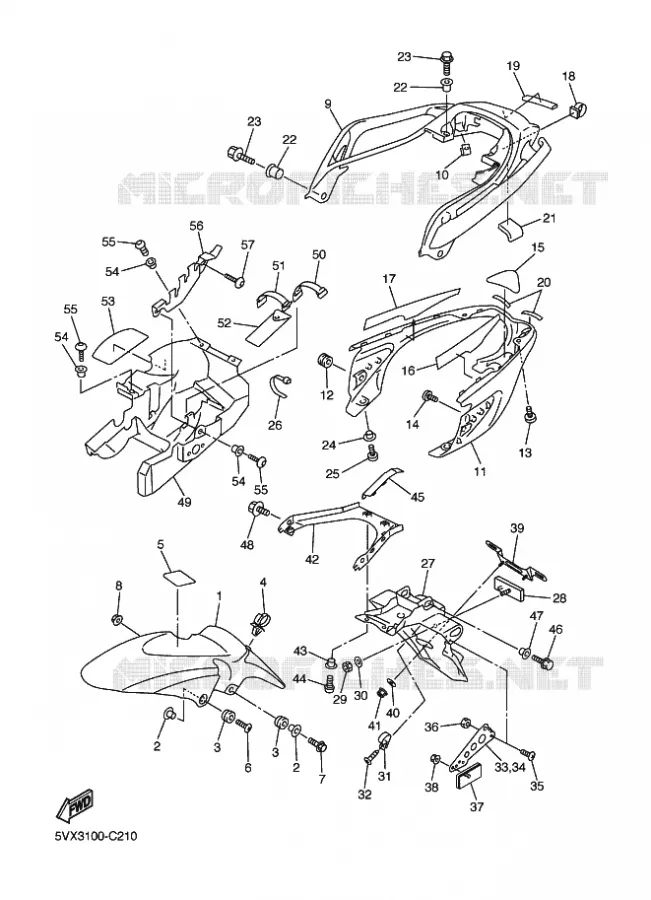 SPATBORD Yamaha MOTO 600 2004 FAZER  FZ6-S FZ6-SS FZ6