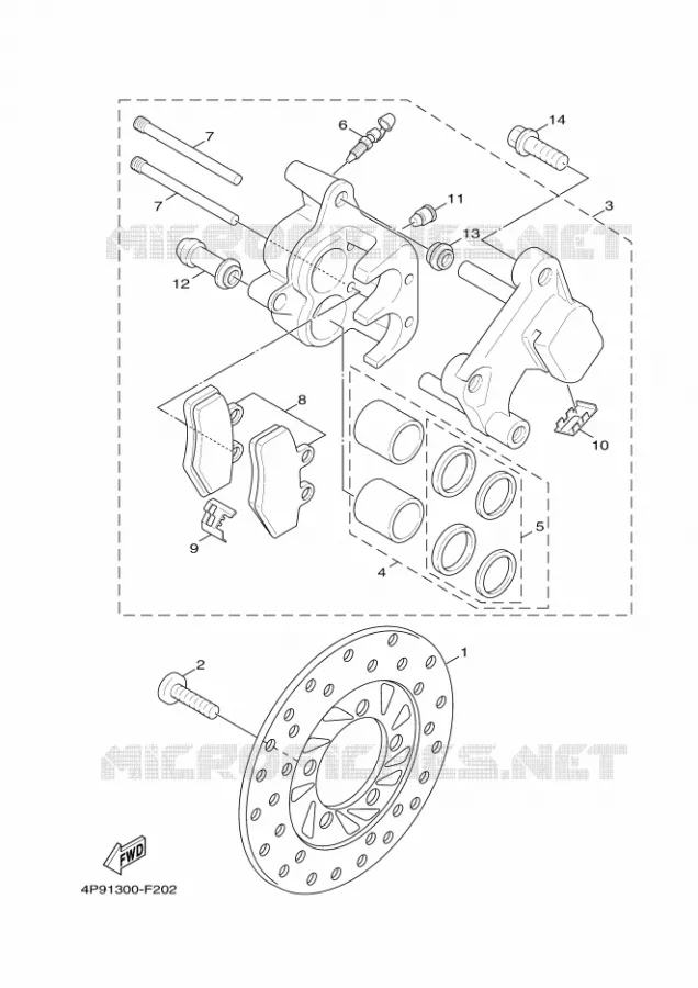 REMKLAUW VOOR Yamaha SCOOTER 125 2007 FLAME X  XC125 FLAME  X