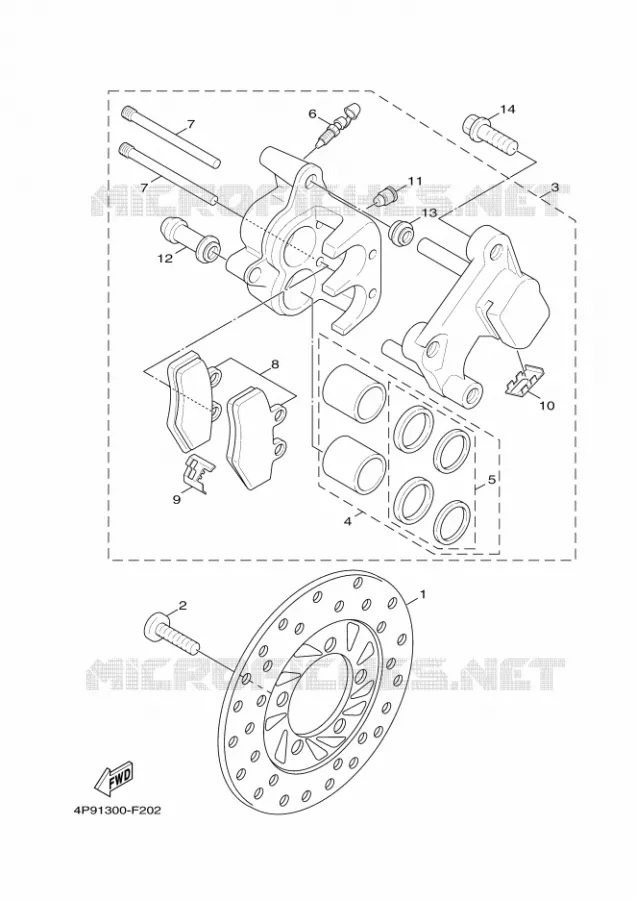 REMKLAUW VOOR Yamaha SCOOTER 125 2008 FLAME X  XC125 FLAME  X