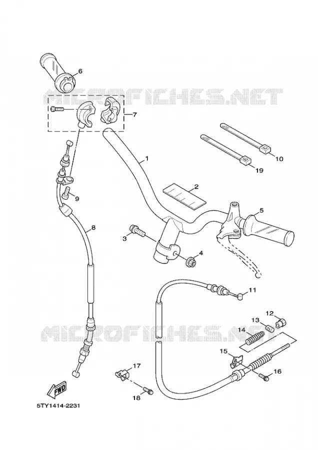 STUUR / KABEL Yamaha SCOOTER 125 2005 FLAME X  XC125 FLAME  X