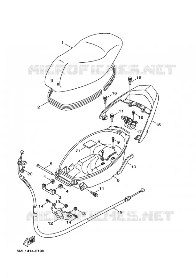 ZADEL / BAGAGE REK Yamaha SCOOTER 125 2005 FLAME X  XC125 FLAME  X