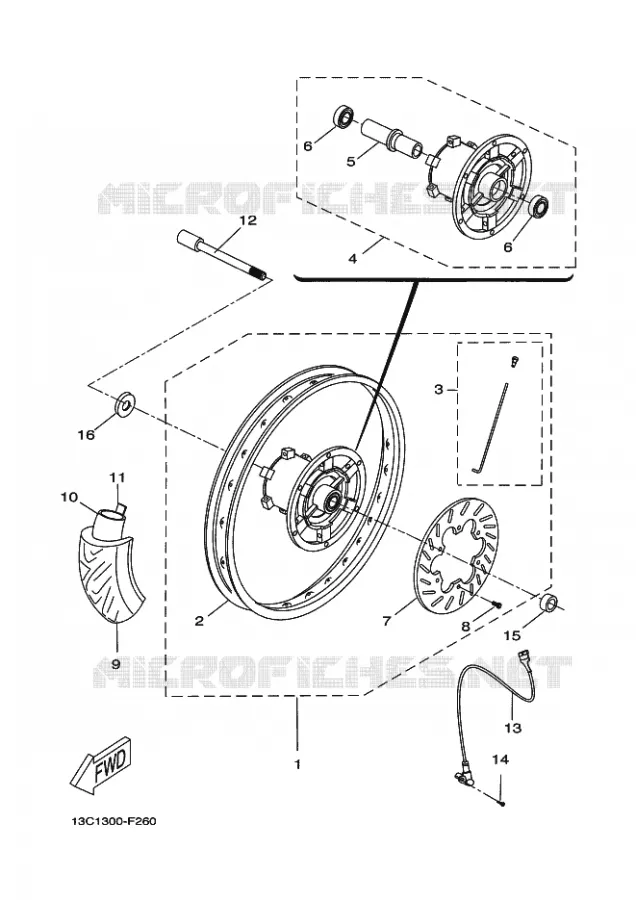 WIEL VOOR 2 Yamaha MOTO 50 2007 X-LIMIT  DT50R X-LIMIT ENDURO