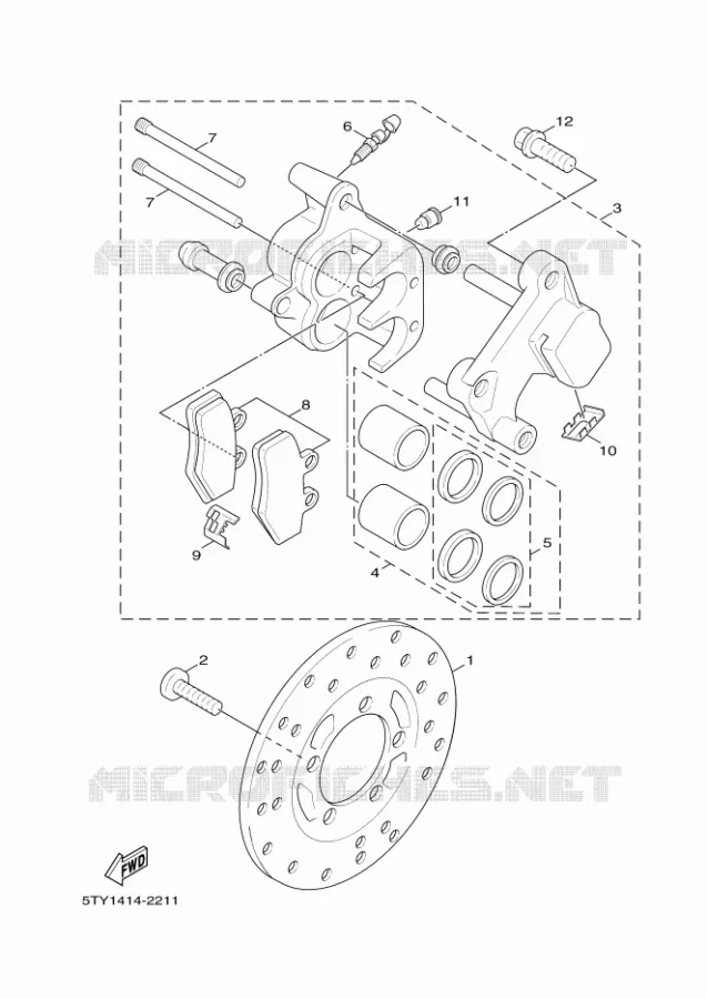 REMKLAUW VOOR Yamaha SCOOTER 125 2005 FLAME X  XC125 FLAME  X