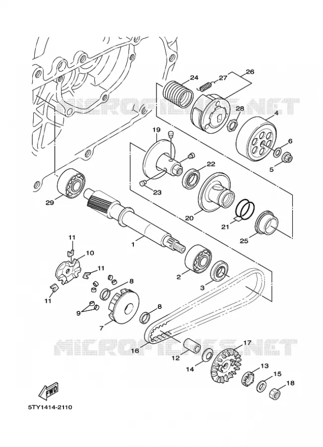 STARTMOTOR KOPPELINGS Yamaha SCOOTER 125 2005 FLAME X  XC125 FLAME  X