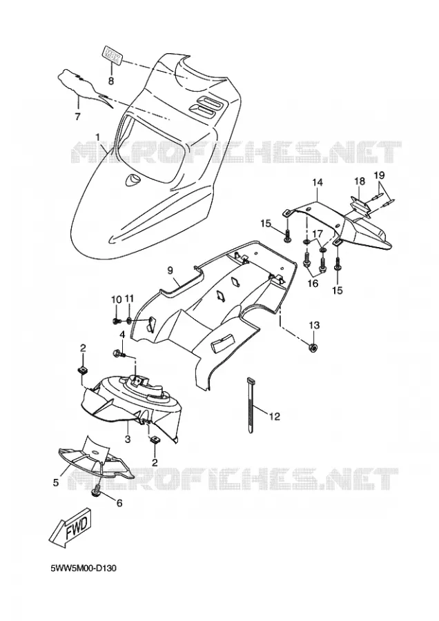 VOORSPATBORD Yamaha SCOOTER 50 2005 BOOSTER  CW50