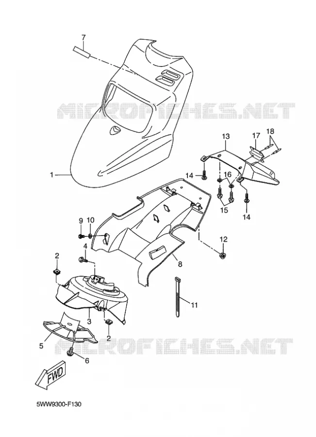VOORSPATBORD Yamaha SCOOTER 50 2008 BOOSTER  CW50