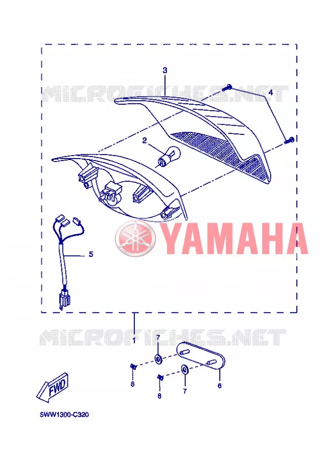 ACHTERLICHT Yamaha SCOOTER 50 2005 BOOSTER  CW50N