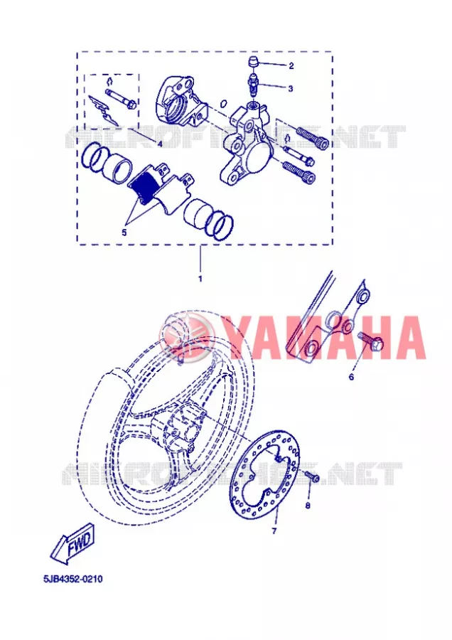 REMKLAUW VOOR Yamaha SCOOTER 50 2004 FLIPPER  YH50 FLIPPER