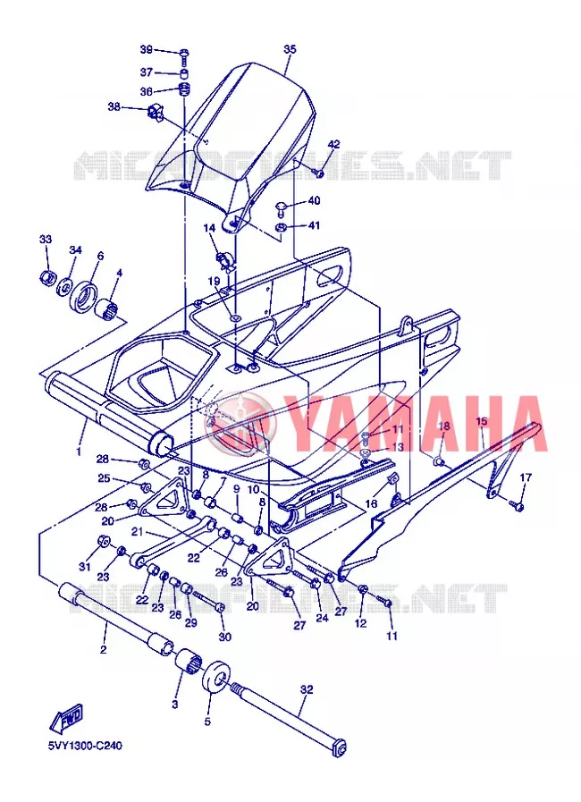 ACHTERBRUG Yamaha MOTO 1000 2004 R1  YZF-R1 YZF-R1S R1