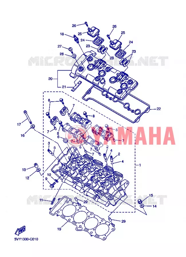 CILINDERKOP Yamaha MOTO 1000 2004 R1  YZF-R1 YZF-R1S R1