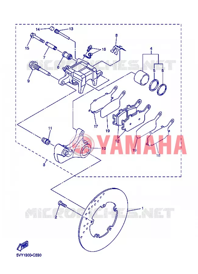 REMKLAUW ACHTER Yamaha MOTO 1000 2004 R1  YZF-R1 YZF-R1S R1
